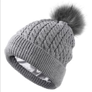 Winter Knitted Beanie Silk Lined